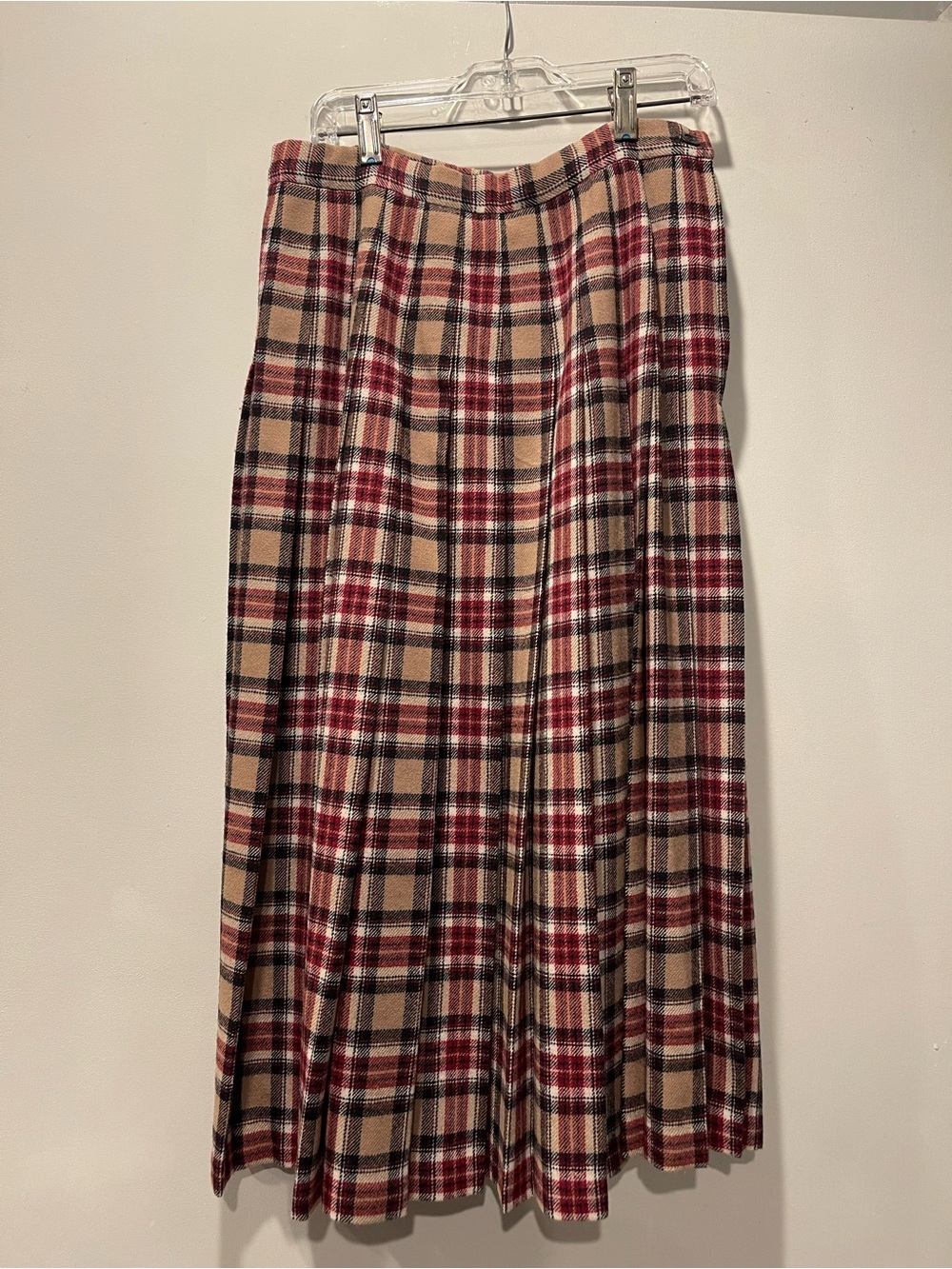 Vintage Pendleton Wool Plaid Pleated Midi Skirt Size 6 100% Virgin Wool USA 1989